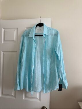 Aqua Linen Shirt (new with tags)